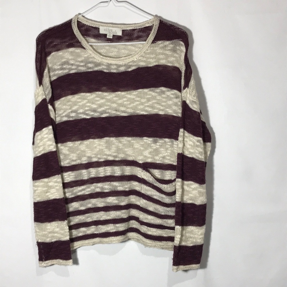 Olive & Oak  Purple And Cream Sweater Size Medium